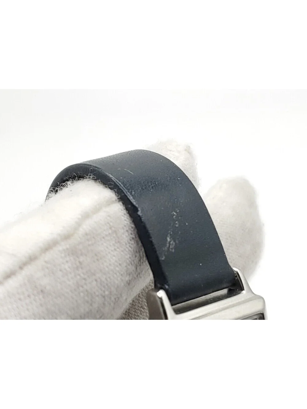 Sonata Quartz Watch Womens New Battery Silver Tone Black Band Square 17mm